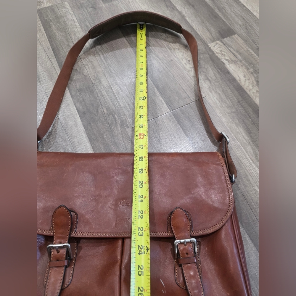 Tony Perrotti Brown Leather Briefcase Laptop Office Busines Bag Messenger Classy - Picture 6 of 16